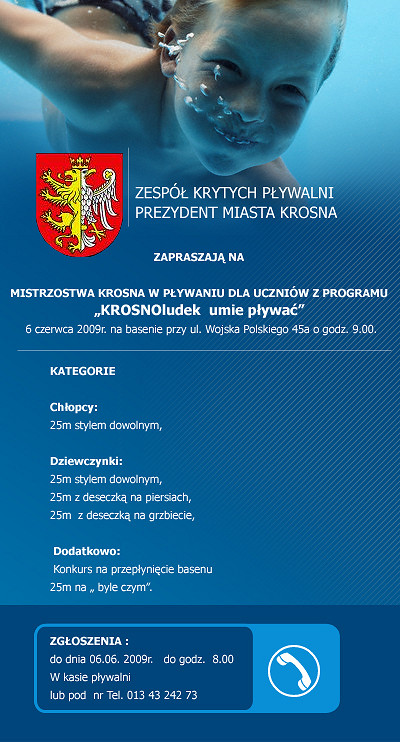 MISTRZOSTWA KROSNA W PŁYWANIU DLA UCZNIÓW Z PROGRAMU „KROSNOludek  umie pływać” - zdjęcie w treści 