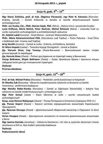 Konferencja archeologiczna ZAMKI W KARPATACH - zdjęcie w treści  nr 1