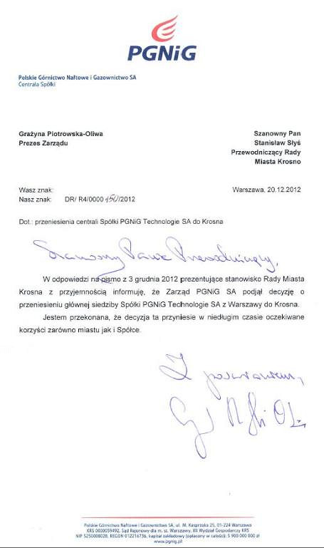 Jest decyzja ws. siedziby PGNiG Technologie S.A. - zdjęcie w treści 