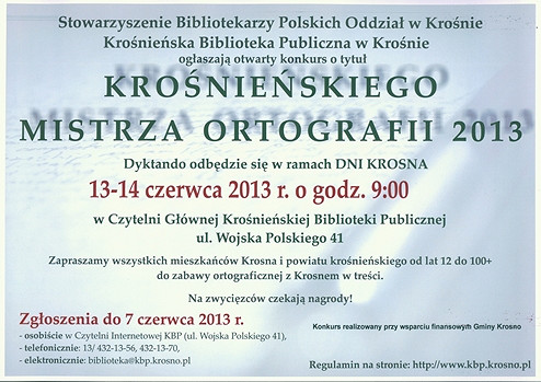 Krośnieński Mistrz Ortografii 2013 - zdjęcie w treści  nr 1