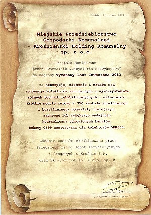 Prestiżowa nagroda dla MPGK Krosno Sp. z o.o. - zdjęcie w treści  nr 6