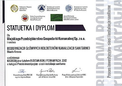 Prestiżowa nagroda dla MPGK Krosno Sp. z o.o. - zdjęcie w treści  nr 2
