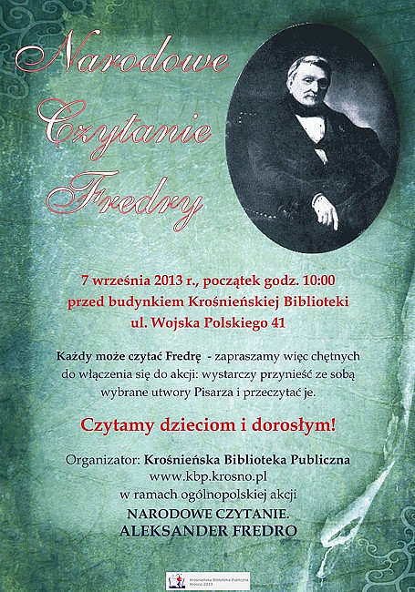 Krosno czyta Fredrę - zdjęcie w treści 