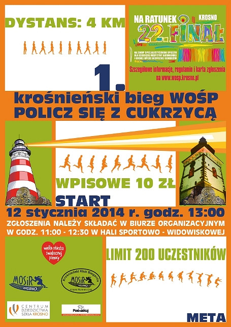 1. Krośnieński Bieg WOŚP „Policz się z cukrzycą”  - zdjęcie w treści 