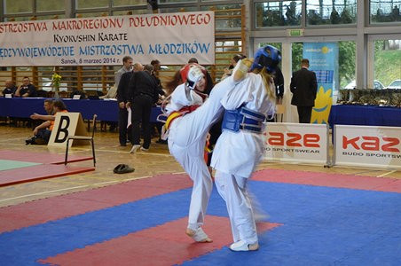 Krośnieński Klub Kyokushin Karate na podwójnych mistrzostwach w Sanoku - zdjęcie w treści  nr 1