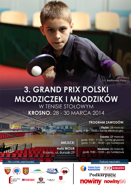 Grand Prix Polski Młodziczek i Młodzików w tenisie stołowym - zdjęcie w treści 