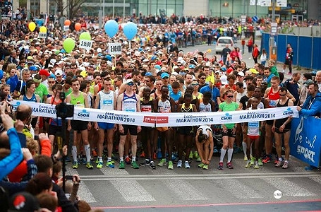 Sztafeta biegaczy z Krosna w maratonie w Bratysławie - zdjęcie w treści 