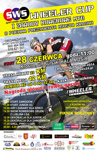 Wheeler Cup i Zawody Rowerowe MTB o Puchar Prezydenta Miasta Krosna - zdjęcie w treści 