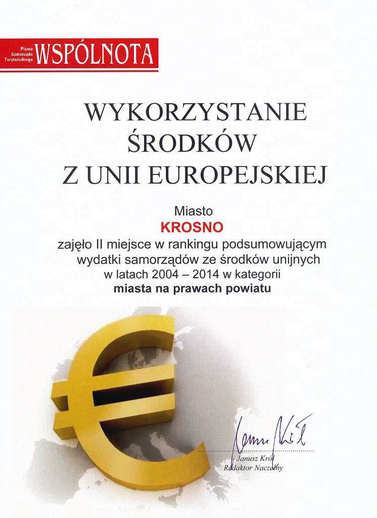 Krosno w dalszym ciągu na podium. Miasto zostało docenione w rankingu inwestycyjnym Pisma 