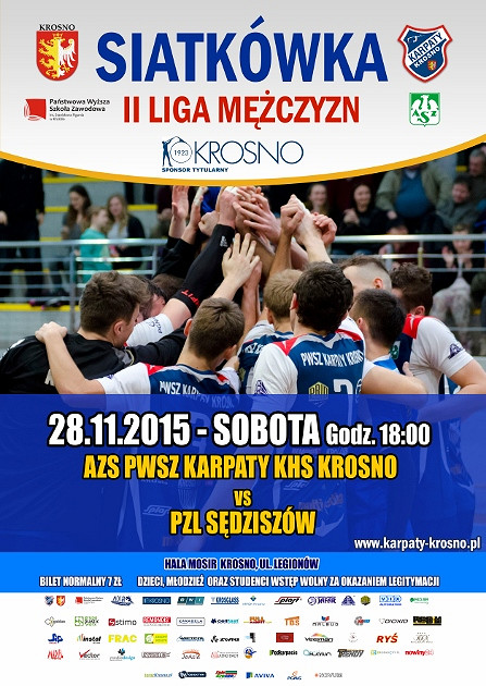 AZS PWSZ KARPATY KHS KROSNO vs PZL SĘDZISZÓW. Zapraszamy na mecz - zdjęcie w treści 