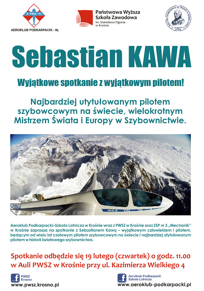 Spotkanie z Sebastianem Kawą, najbardziej utytułowanym pilotem szybowcowym na świecie - zdjęcie w treści 