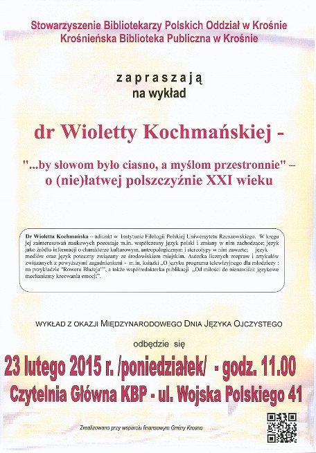  O (nie)łatwej polszczyźnie… wykład z okazji Międzynarodowego Dnia Języka Ojczystego - zdjęcie w treści 