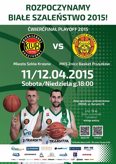 I runda PLAY-OFF 2015. Miasto Szkła Krosno – MKS Znicz Basket Pruszków - zdjęcie w treści 