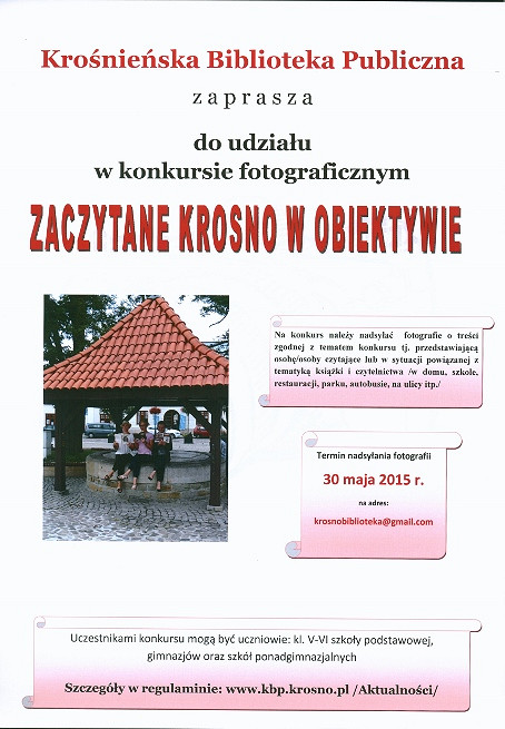 Zaczytane Krosno w obiektywie! Konkurs fotograficzny - zdjęcie w treści 