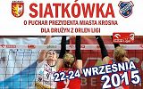 Plakat zapraszający na turniej siatkówki