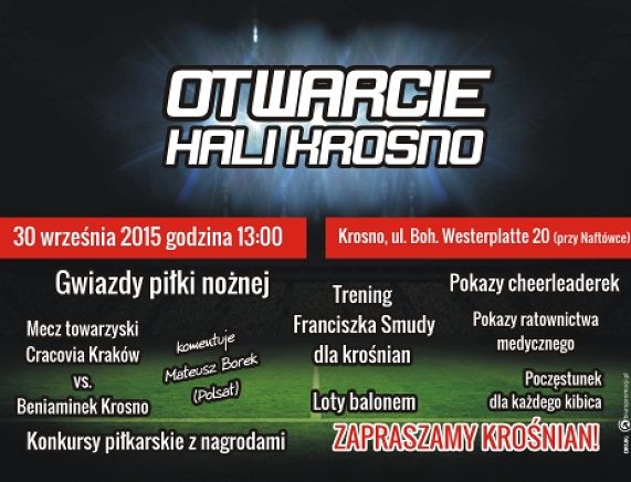 Plakat zapraszający na otwarcie Hali Krosno