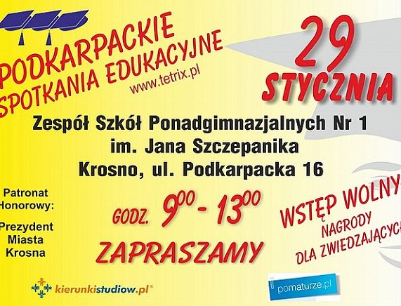 Plakat zapraszający na Podkarpackie Spotkania Edukacyjne KROSNO 2016