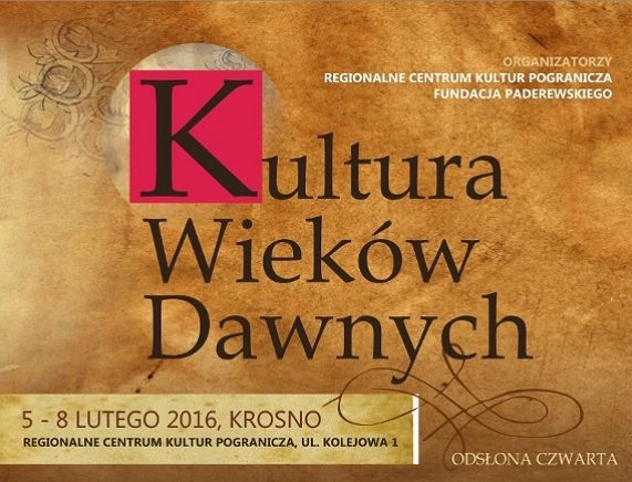 Plakt zapraszający na wydarzenia z cyklu Kultura Wieków Dawnych