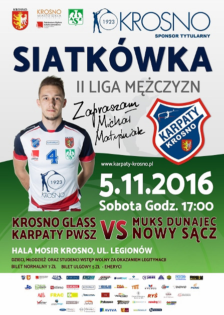 Krosno Glass Karpaty PWSZ vs Muks Dunajec Nowy Sącz. Zapraszamy na mecz - zdjęcie w treści 