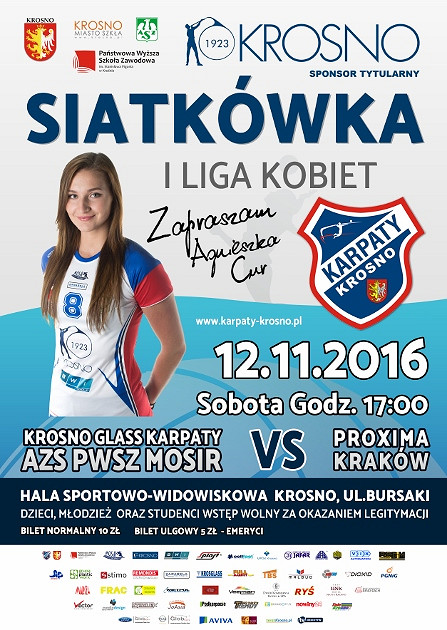 Kibicuj Karpatkom! AZS PWSZ MOSiR Krosno Glass Karpaty vs Proxima Kraków - zdjęcie w treści 