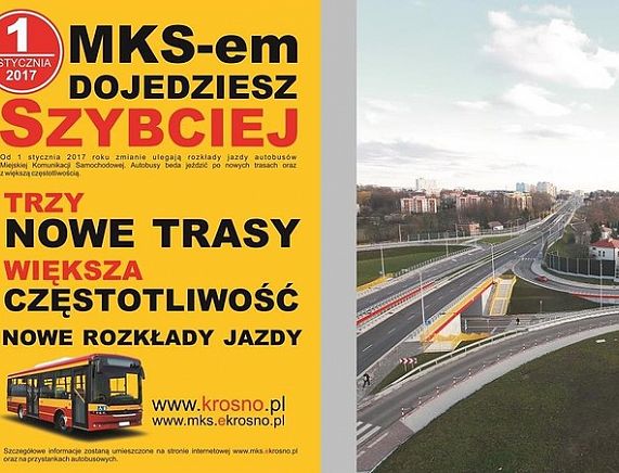 Plakat MKS-em dojedziesz szybciej - Krosno