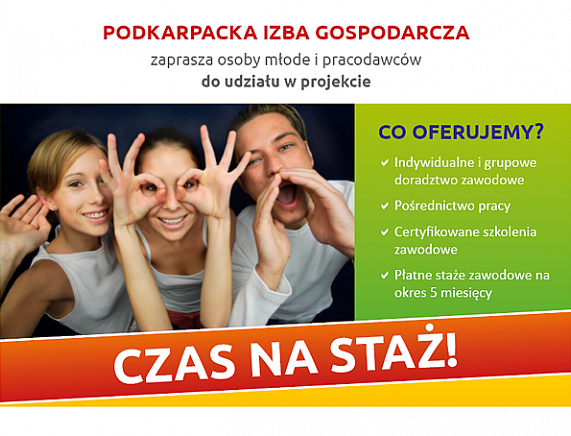 Plakat projektu CZAS NA STAŻ