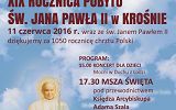 Plakat 19. rocznica pobytu św. Jana Pawła II w Krośnie