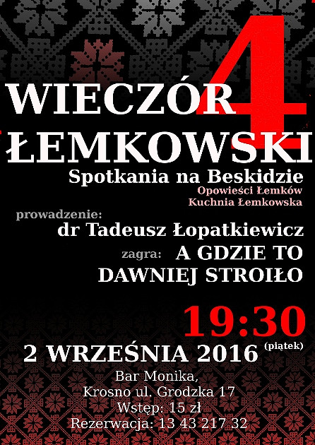 Bar Monika i zespół A Gdzie To Dawniej Stroiło zapraszają na IV Wieczór Łemkowski - zdjęcie w treści 