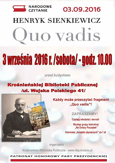 Cała Polska czyta „Quo vadis”… 3 września - zdjęcie w treści 