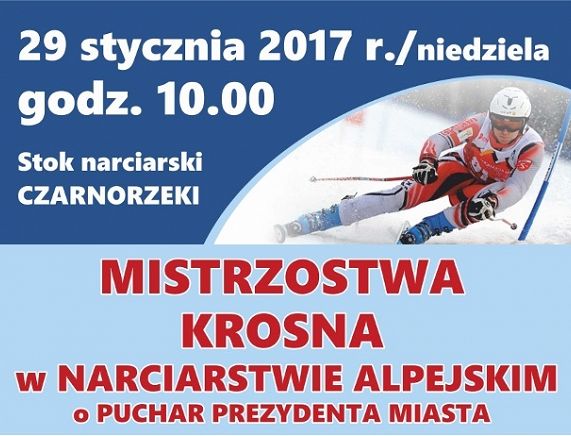 PLakat Mistrzostw Krosna w Narciarstwie Alpejskim o Puchar Prezydenta Miasta Krosna