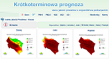 Mapa zanieczyszczenia powietrza dla miasta Krosna na najbliższe dni