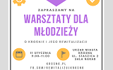 Plakat Konsultacji Społecznych Warsztaty dla młodzieży