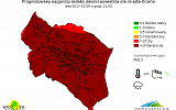 Mapa zanieczyszczenia powietrza dla miasta Krosna na dzień 9.01.2017 r.