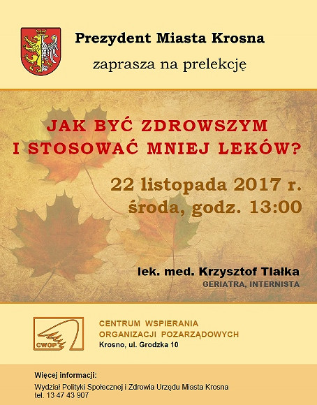 Jak być zdrowszym i stosować mniej leków? - wykład dla seniorów - zdjęcie w treści 