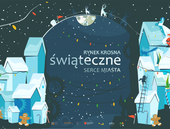 Plakat. Rynek Krosna - Świąteczne serce miasta