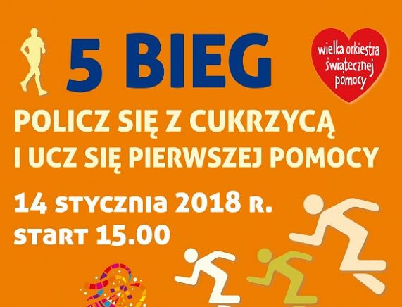 Plakat 5. Biegu "Policz się z cukrzycą i ucz się pierwszej pomocy"