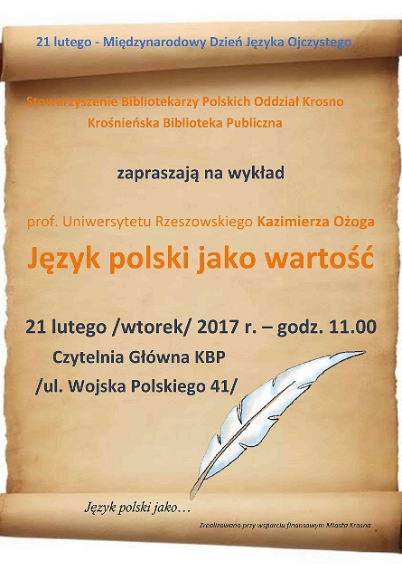 Język polski jako wartość… - wykład prof. Kazimierza Ożoga - zdjęcie w treści 