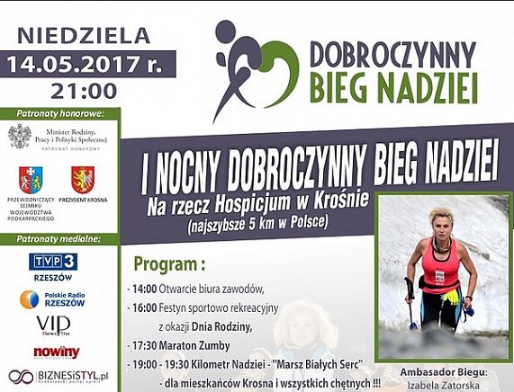 Plakat I Nocnego Dobroczynnego Biegu Nadziei