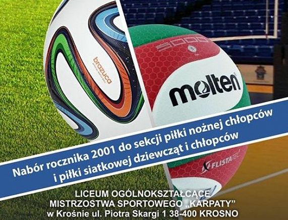 Plakat naboru do szkoły sportowej