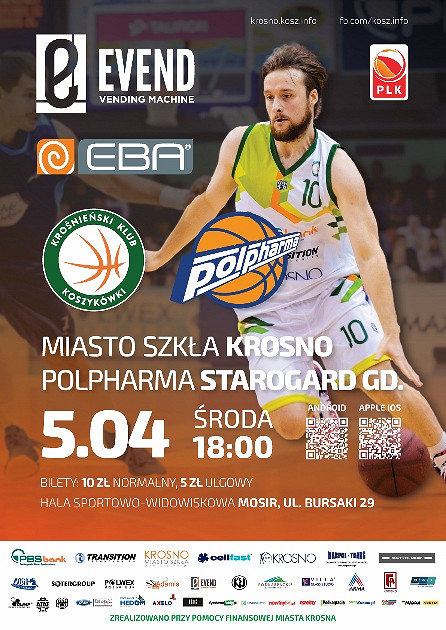 Miasto Szkła Krosno - Polpharma Starogard Gdański 5.04.2017 (środa) godz. 18:00 - zdjęcie w treści 