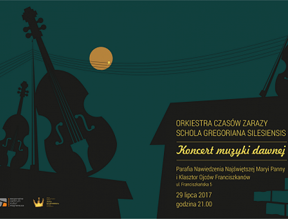 Plakat wieczorny koncert muzyki dawnej w kosciele oo. Franiciszkanów