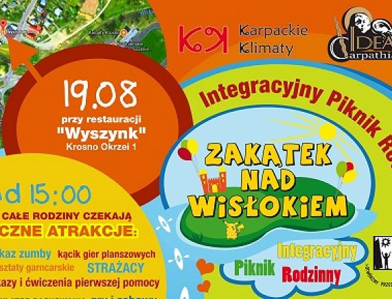 Plakat piknik rodzinny nad wisłokiem