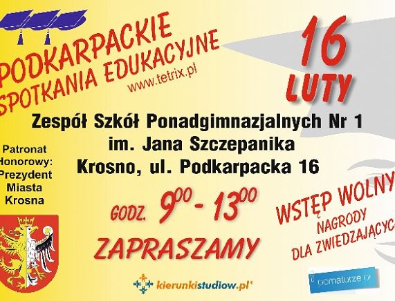 Plakat Podkarpackich Spotkań Edukacyjnych Krosno 2018