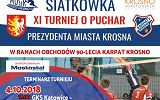 Plakat XI Turnieju o Puchar Prezydenta Miasta Krosna w piłce siatkowej