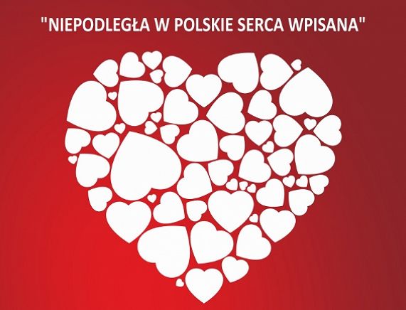 Plakat 100 serc dla niepodległej