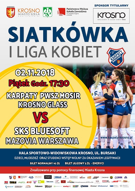 Siatkówka Kobiet: Karpaty PWSZ MOSIR KROSNO GLASS VS SKS BLUESOFT MAZOVIA WARSZAWA - zdjęcie w treści 