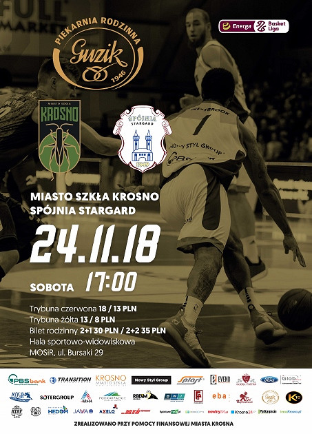 MIASTO SZKŁA KROSNO - SPÓJNIA STARGARD 24.11.2018 (SOBOTA) godz. 17:00 - zdjęcie w treści 