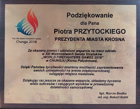 Strażacy sportowcy z podziękowaniem u prezydenta - zdjęcie w treści  nr 1