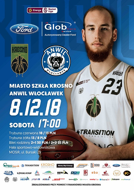 MIASTO SZKŁA KROSNO - ANWIL WŁOCŁAWEK 08.12.2018 (SOBOTA) godz. 17:00 - zdjęcie w treści 