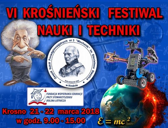 Plakat VI Krośnieńskiego Festiwalu Nauki i Techniki